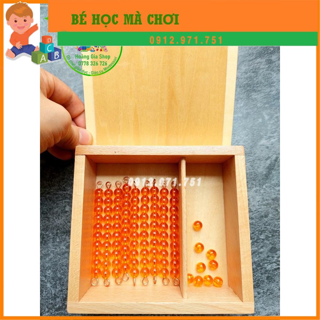 Dây cườm đơn màu chơi với bảng hàng chục Montessori (Bead Bars for Ten Board with Box A)