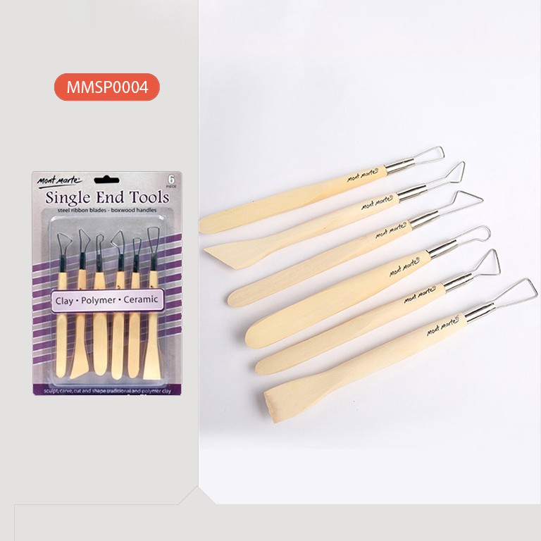 [Hỏa Tốc HCM] Bộ Dụng Cụ 6 Món Làm Đất Sét Mont Marte - Single End Tools 6pc - MMSP0004