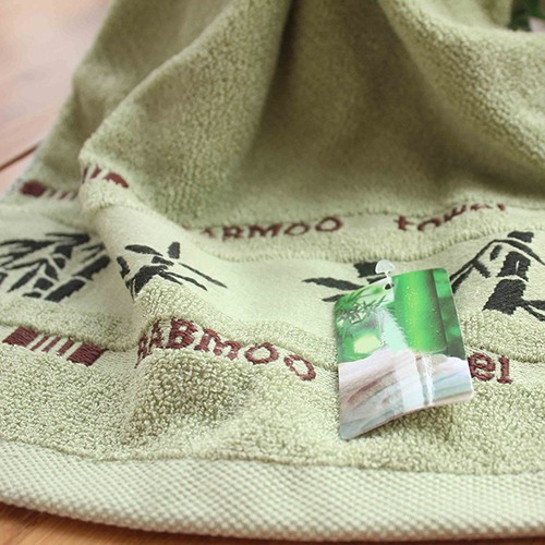 Khăn lau mặt vải cotton siêu mềm hoạ tiết lá tre