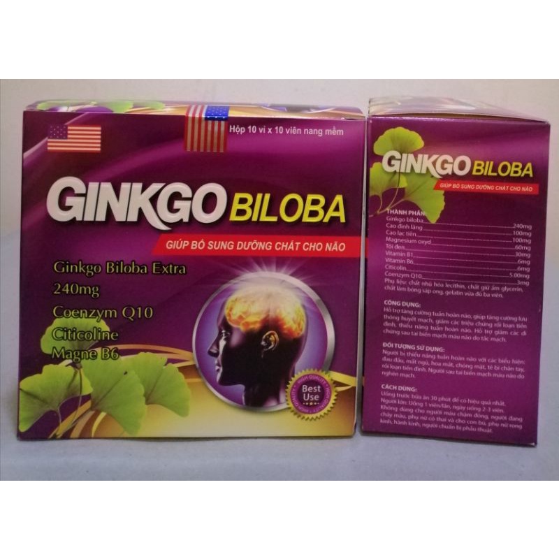 Ginkgo biloba 240mg giảm các triệu chứng đau đầu hoa mắt chóng mặt, rối loạn tiền đình