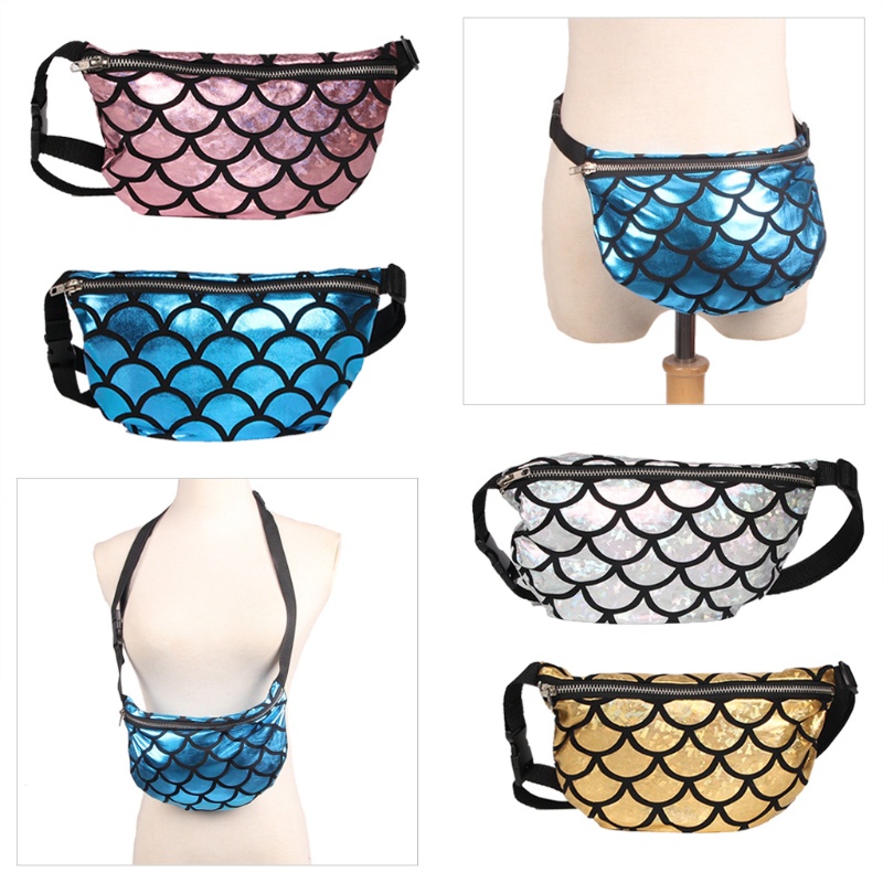 Túi Đựng Mỹ Phẩm Đeo Hông Đính Kim Sa Lấp Lánh Thời Trang Cho Nữ