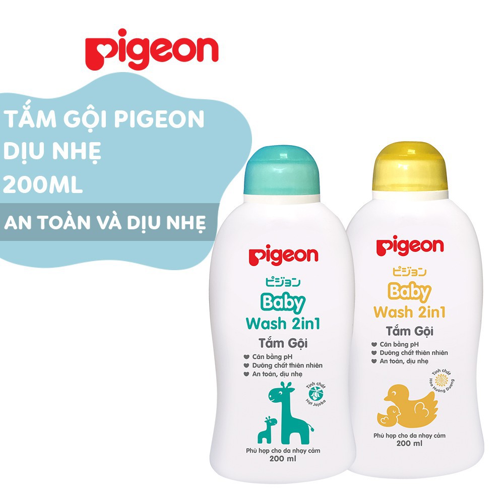 Sữa tắm gội dịu nhẹ Pigeon 200ml / 700ml 2in1 Hoa hướng dương / Jojoba