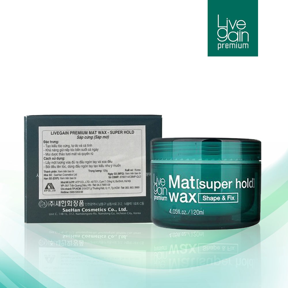 Sáp Cứng Livegain Premium Mat Wax 120g Hàn Quốc