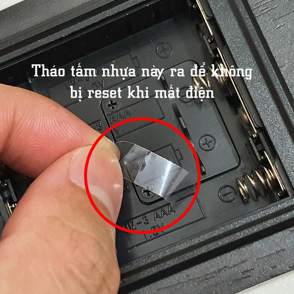 Đồng hồ gỗ led để bàn hình chữ nhật