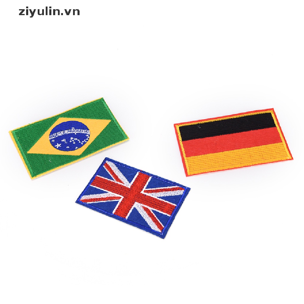 ziyulin] Sticker Ủi Thêu Hình Cờ Các Nước | Shopee Việt Nam
