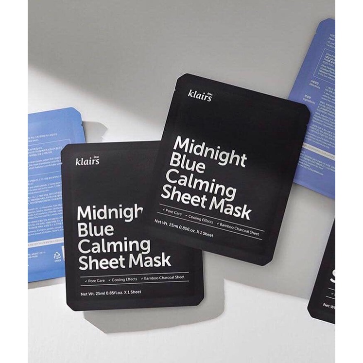 Mặt nạ cấp ẩm phục hồi da Dear Klairs Midnight Blue Calming Sheet Mask 25ml