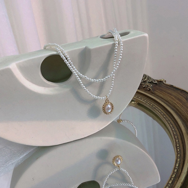 Vòng cổ Hai Lớp Đính Ngọc Trai Thanh Lịch Cho Nữ