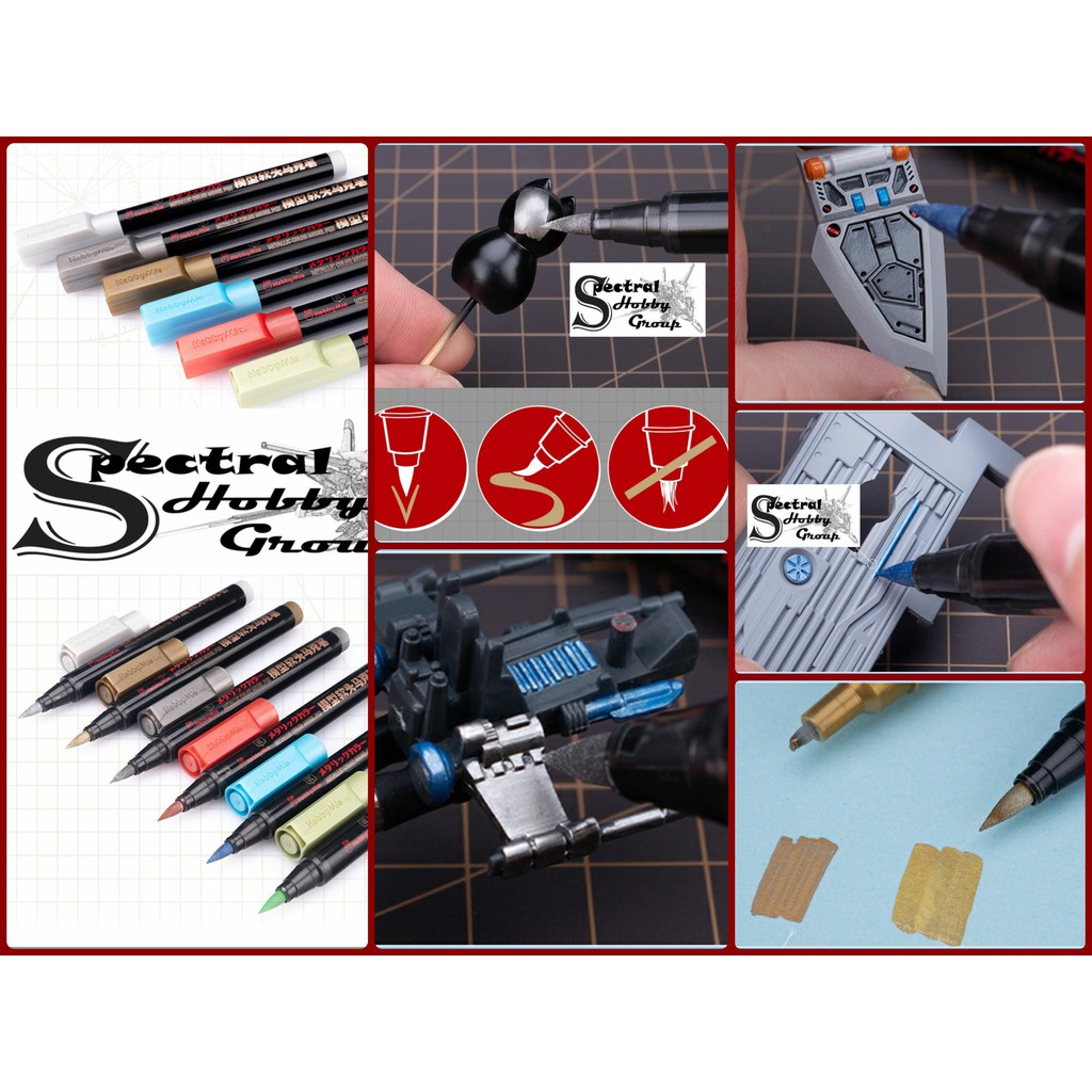 Bút sơn mô hình Metallic color gundam marker panel line pen Hobby Mio