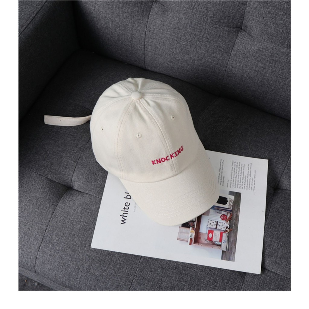 Mũ lưỡi trai Unisex thêu chữ Knocking