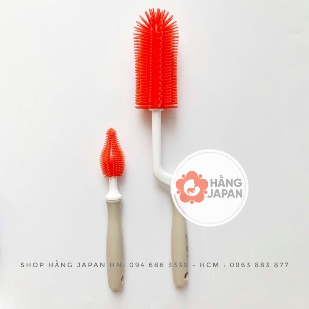 Bộ cọ rửa bình sữa núm ty Silicone Mother-K hàng chính hãng Hàn Quốc