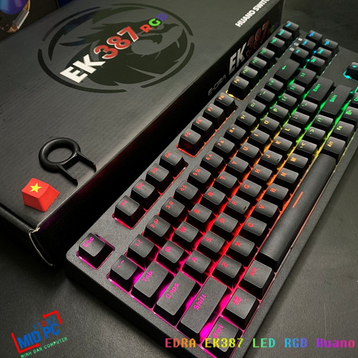 Bàn phím cơ Gaming E-Dra EK387 RGB Huano Switch bản new 2021 BH 24 Tháng