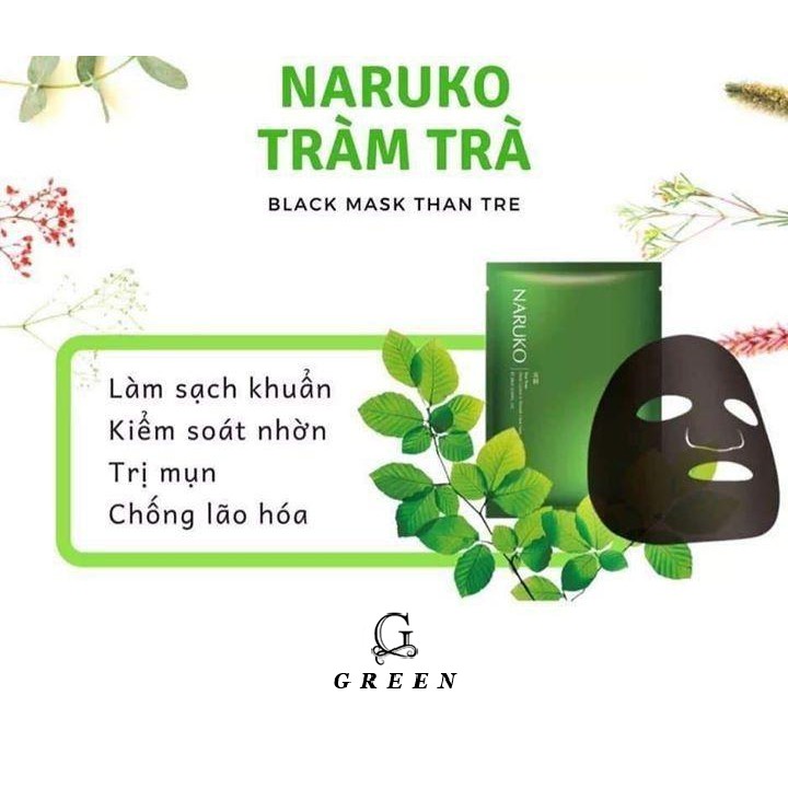 Hộp 8 miếng mặt nạ kiểm soát dầu và mụn trà tràm Naruko Tea Tree 26ml/m (Bản Đài) G30 Green Store