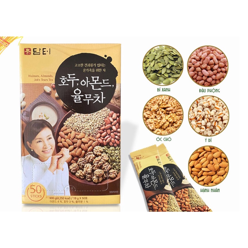 Bột ngũ cốc dinh dưỡng Damtuh Hàn Quốc 50 gói-tốt cho trẻ em, bà bầu, người già,