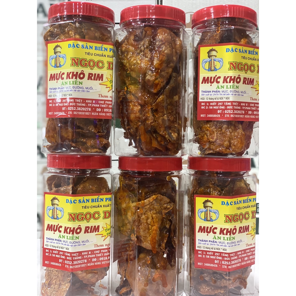 Mực Khô Rim ( ăn liền ) là món ăn ngon của Shop Đặc Sản Biển Phan Thiết NGỌC DŨNG; Hộp 200 gram. HSD 12 tháng