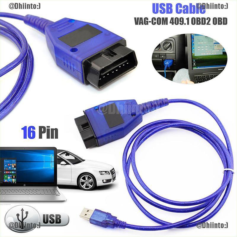 Dây cáp usb kkl vag-com 409.1 obd2 cho máy nội soi bao tử obd vw / audi / seat a + +