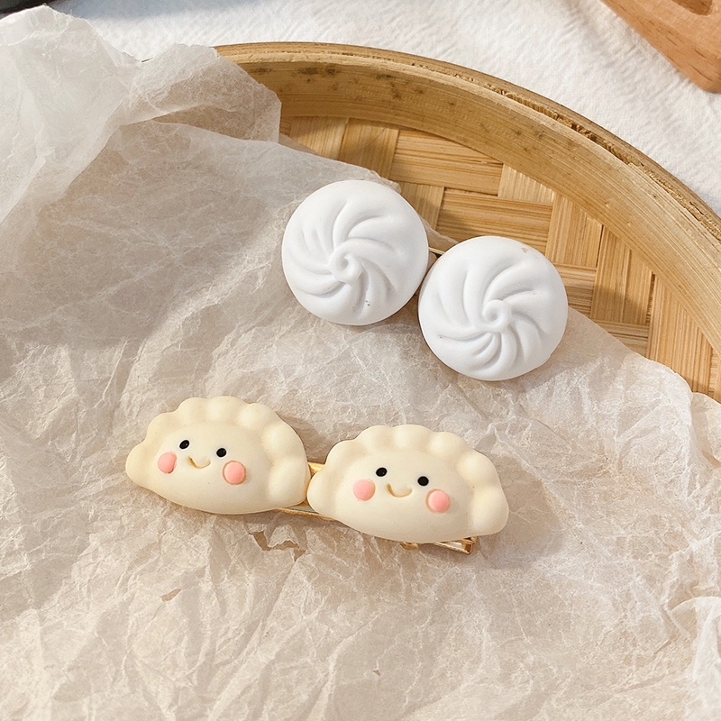 Kẹp tóc hình bánh bao / há cảo cỡ nhỏ thiết kế sáng tạo dễ thương