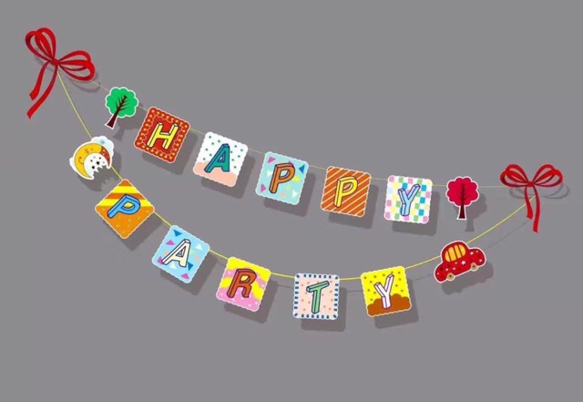 Dây treo chữ happy birthday nhiều màu ngộ nghĩnh