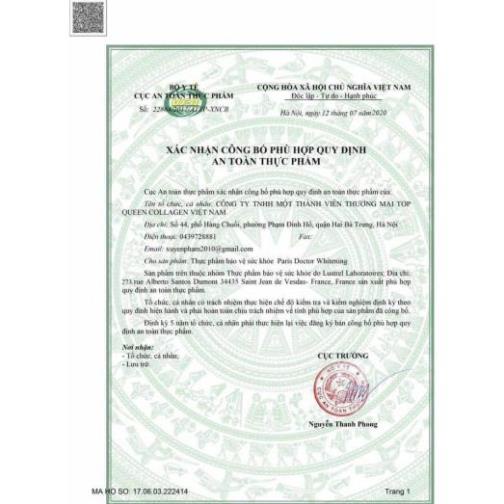 Viên uống  nám Paris Doctor Whitening chống nắng, đẹp da, giảm thâm nám của Pháp