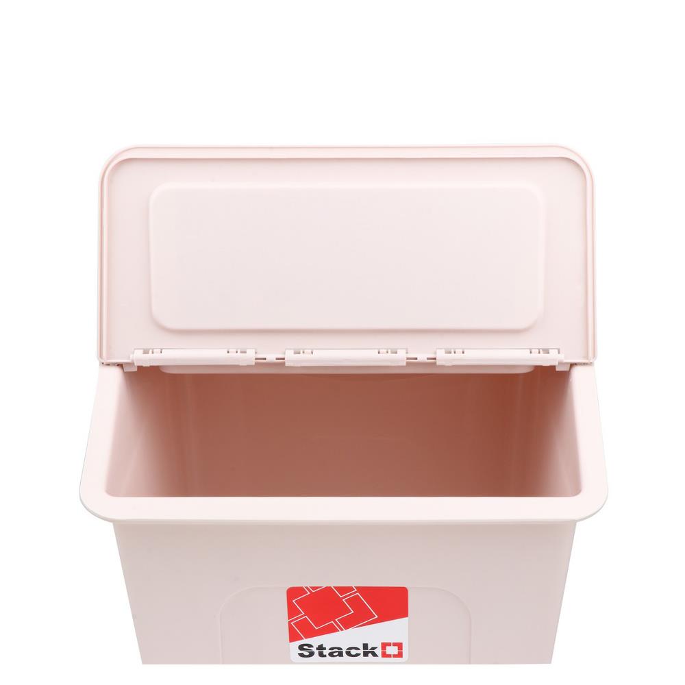 HomeBase STACKO Thùng nhựa đựng đồ đa năng có nắp 27L Parrot Thái Lan W37.7xH39xD41.2cm màu kem