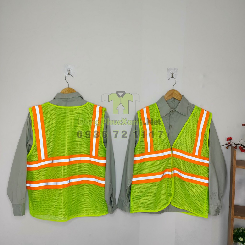 Áo lưới công nhân, áo lưới phản quang bảo hộ lao động BHLĐ 3M, áo lưới công trình