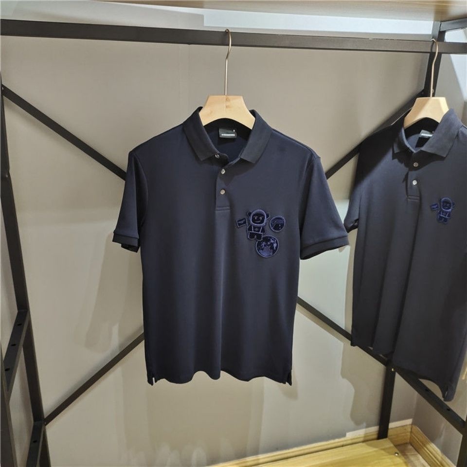 Áo Thun Polo Ngắn Tay Thêu Họa Tiết Thời Trang Mùa Hè Phong Cách Châu Âu Cho Nam