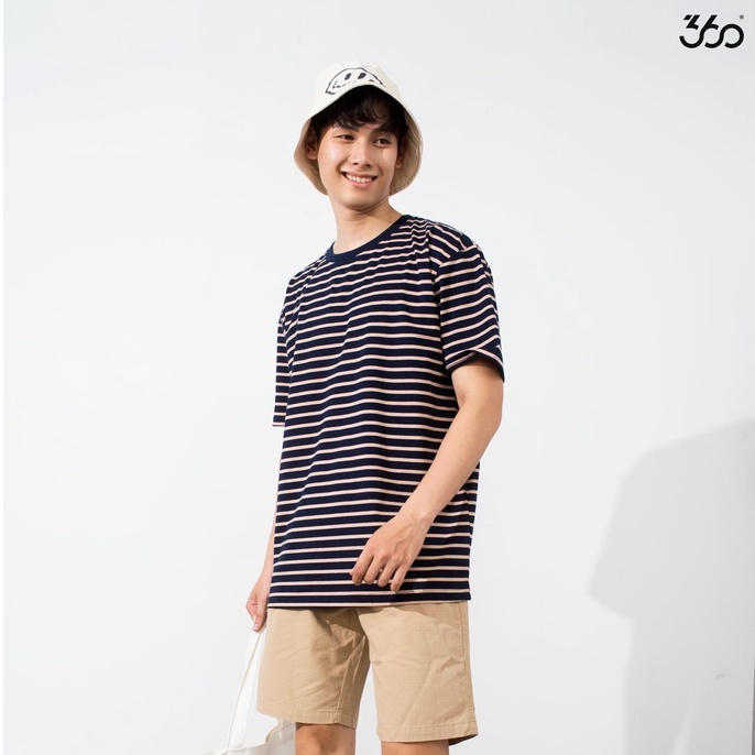 Áo phông cổ tròn kẻ ngang thương hiệu 360 Boutique chất vải cotton  - APTTK284 | BigBuy360 - bigbuy360.vn