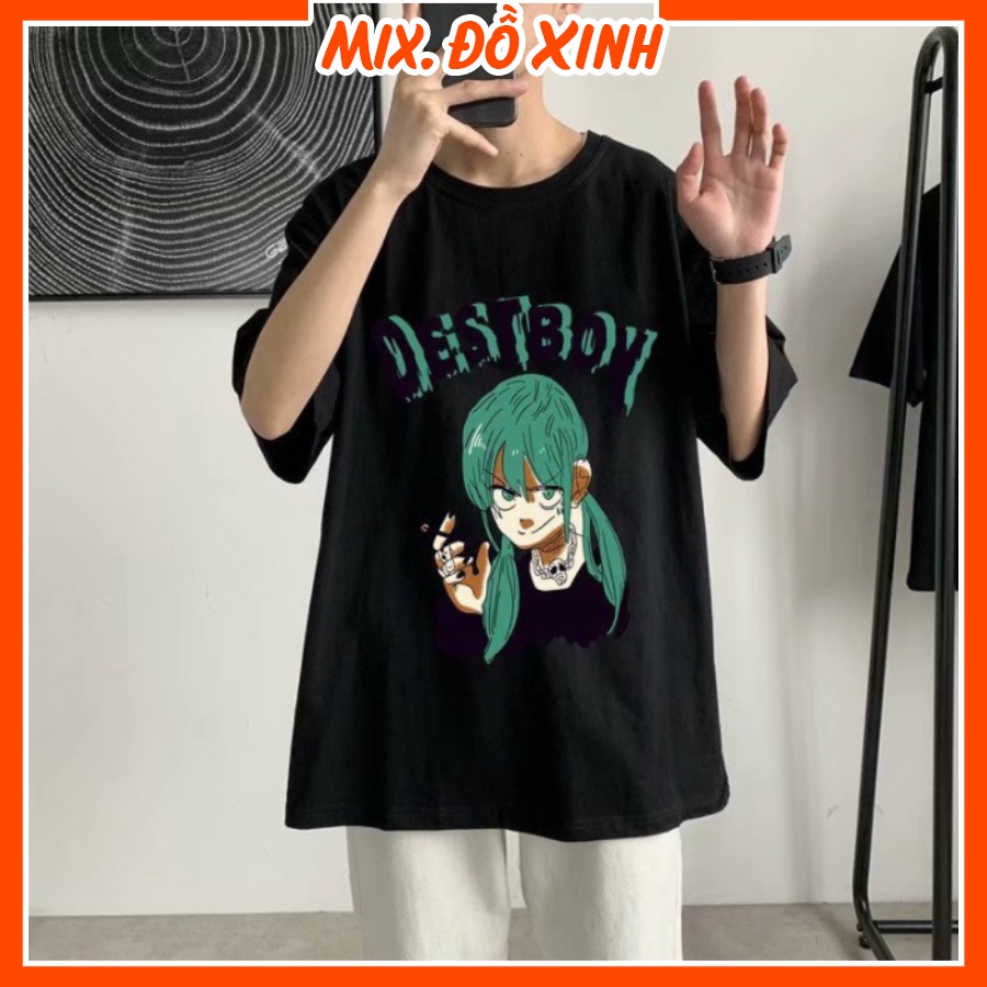Áo thun unisex form rộng, áo phông tay lỡ Mix. Đồ Xinh, form trẻ trung, năng động in chữ DESTBOY
