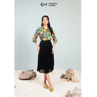 Chân váy xoè dập ly thẳng CCHAT