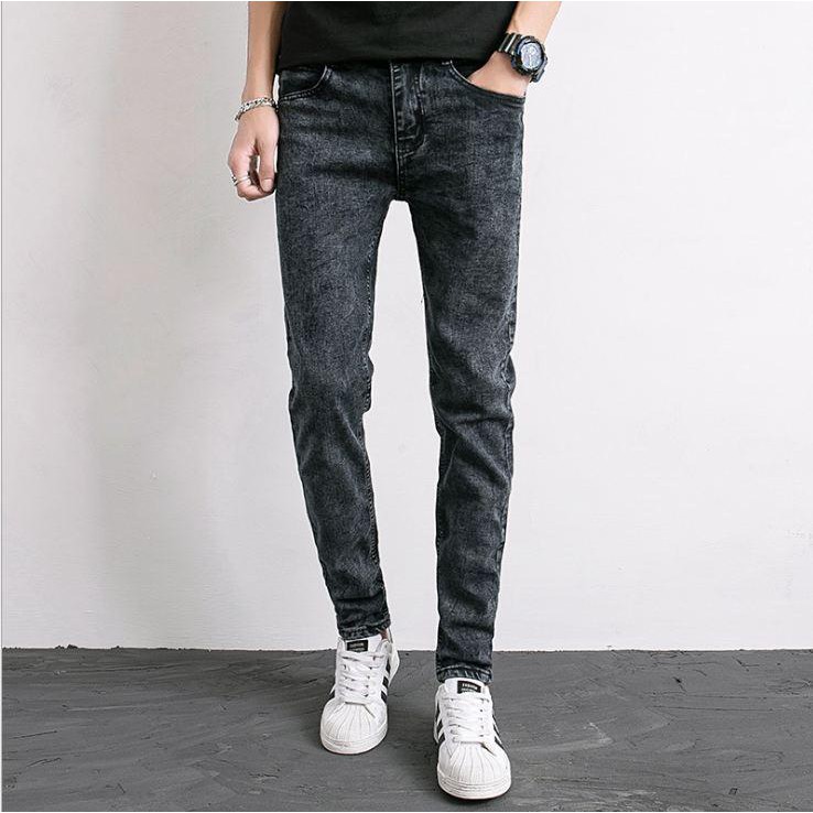 Quần jean nam màu Xám tro OoKi Quần bò nam dáng côn chất xịn