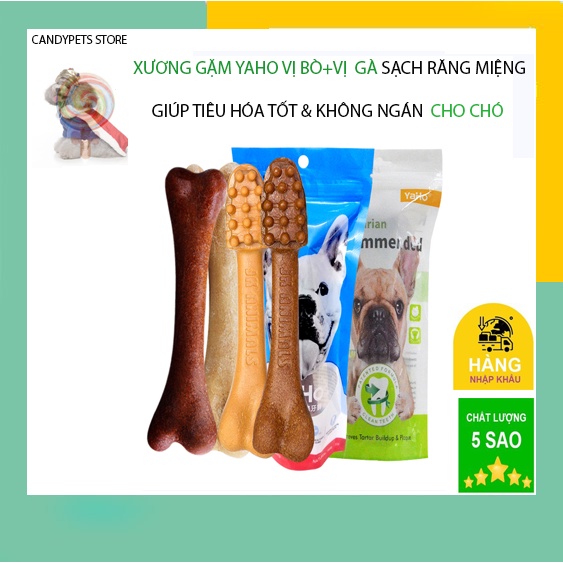 Xương Gặm cho chó YAHO Sạch Răng Thơm Miệng,đỡ ngán,dễ tiêu hóa hấp thụ cho chó lớn cún mèo chó poodle CANDYPETS