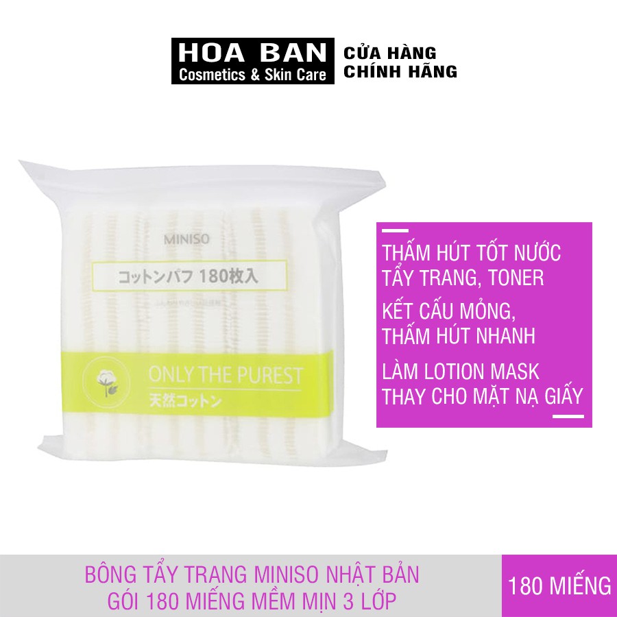 Bông Tẩy Trang Miniso 180 Miếng - HB0207