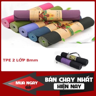 Big sale thảm tập yoga -thảm tâp gym định tuyến 6mm - 8mm chống trượt tập thể dục tpe 2 lớp không mùi mẫu mới 2021 dumbo