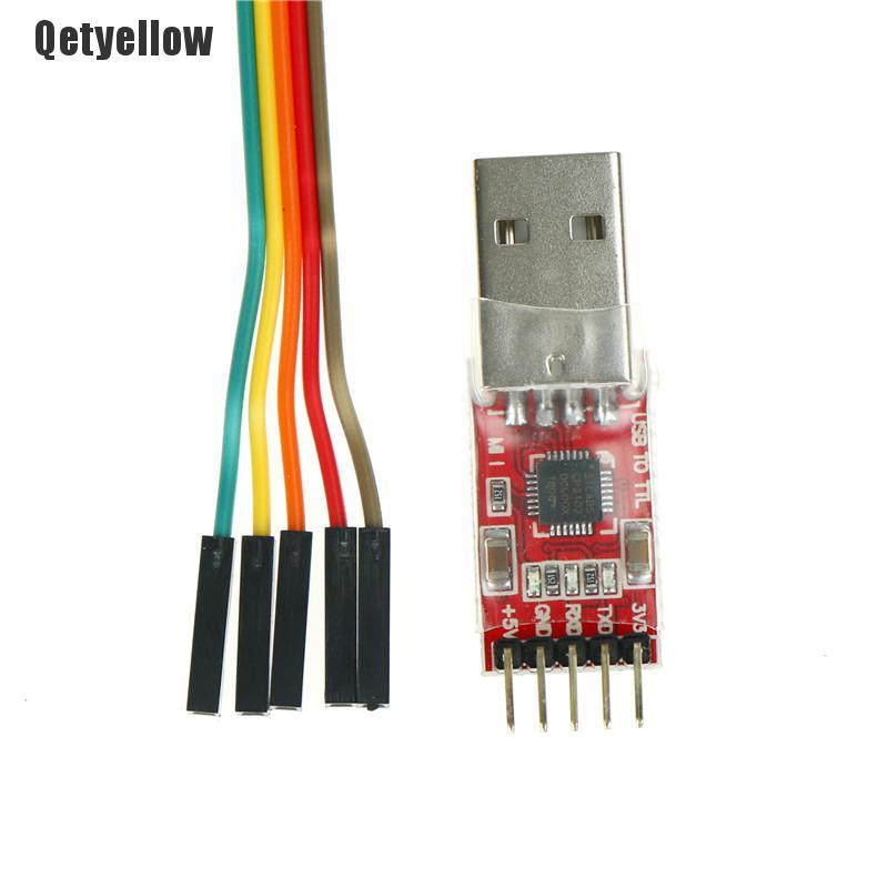 Qetyellow 1pc CP2102 Module USB to TTL Serial Converter UART STC Download 5pcs Cable