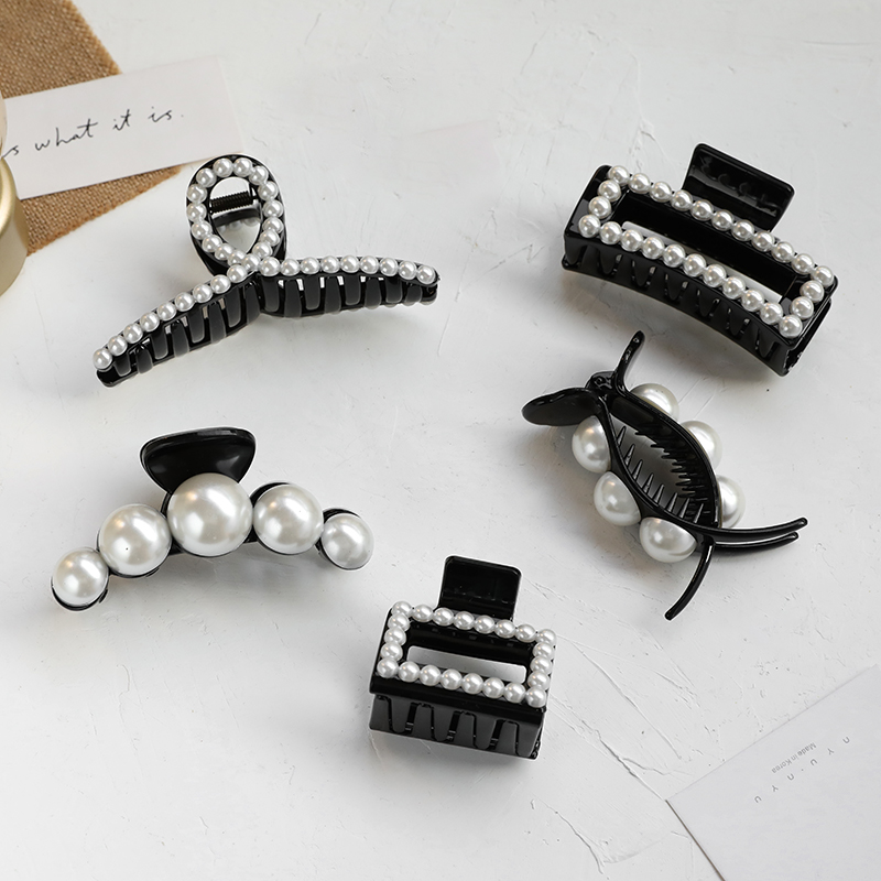 Kẹp Tóc Đính Ngọc Trai Thiết Kế Lưng Độc Đáo Phong Cách Hàn Quốc Cao Cấp