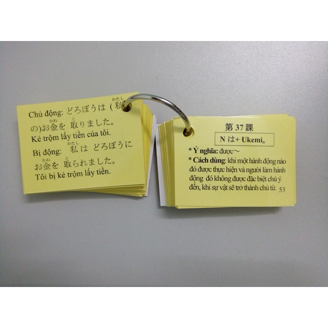 Thẻ Học Tiếng Nhật Văn Phạm N4 – 1 xấp Flashcard