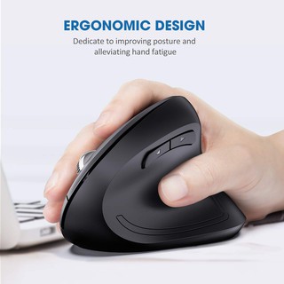 Chuột không dây Ergonomic Mouse 2.4 GHz (Đen) kiểu đứng chống mỏi Thế hệ mới nhất