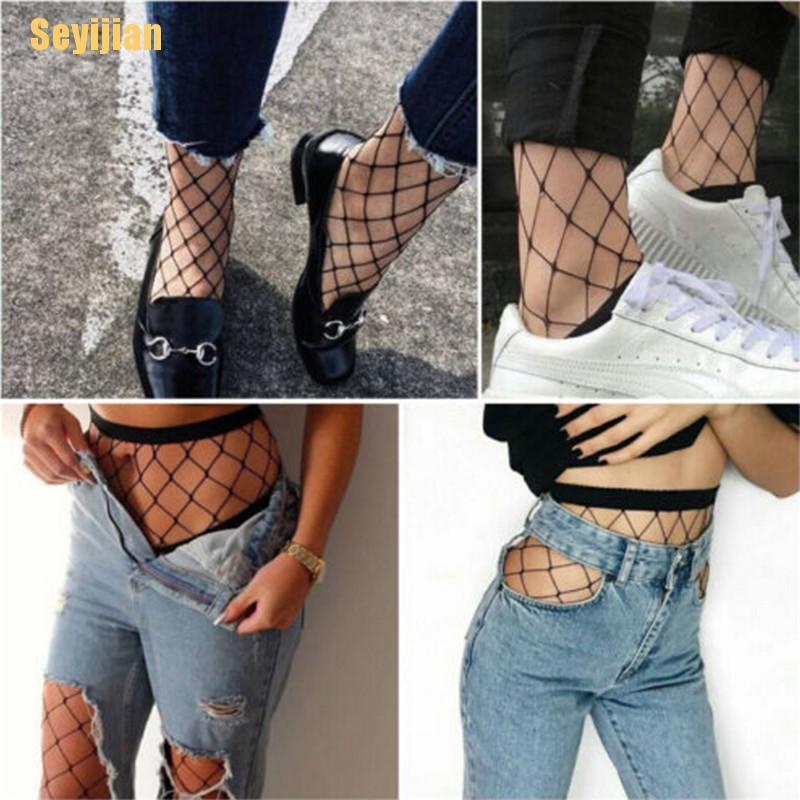 [SEY] Quần Tất Lưới Màu Đen Họa Tiết Lưới Gợi Cảm Cho Nữ