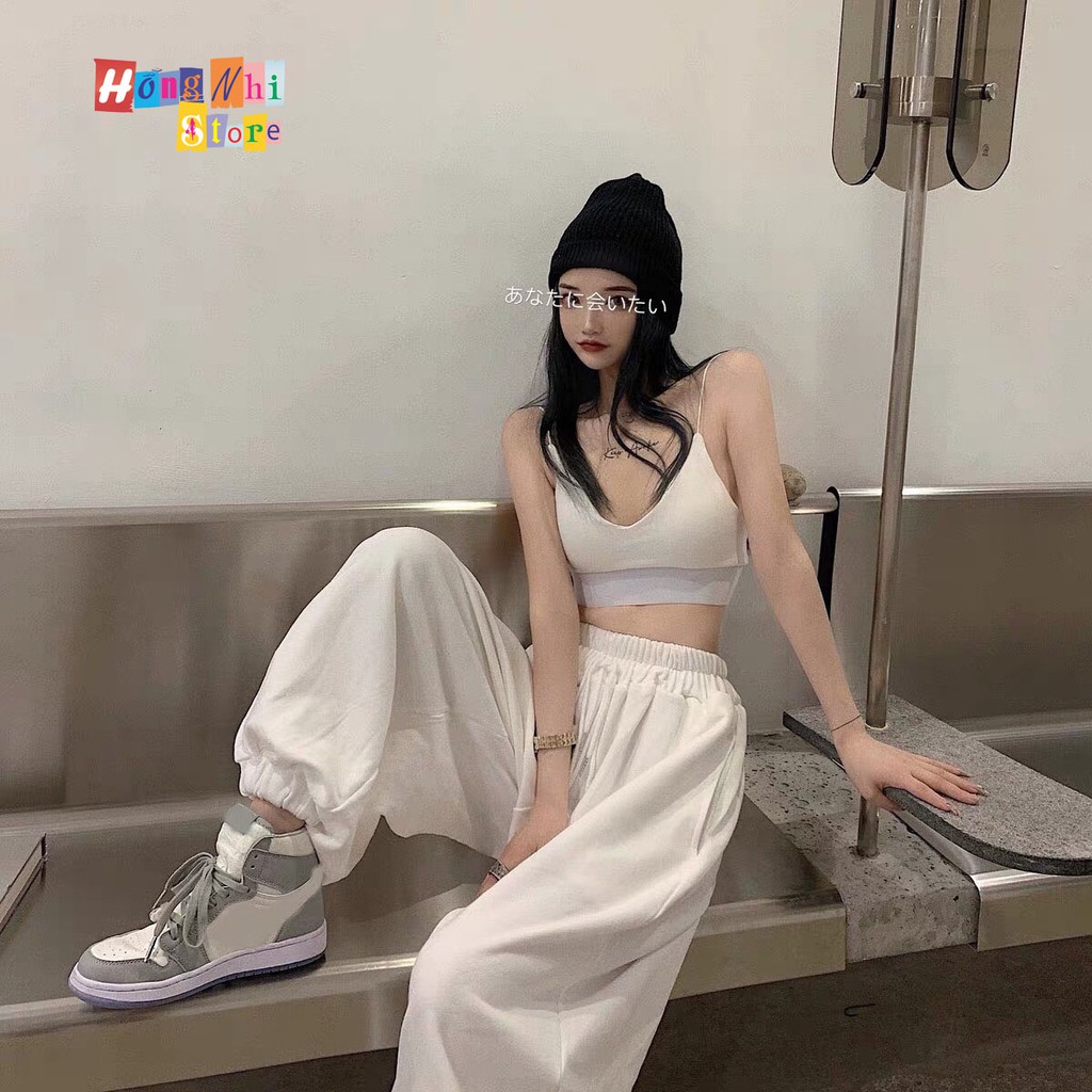 Quần Jogger Basic Pant Ulzzang Unisex Jogger Trơn Bo Lai Màu Trắng - MM