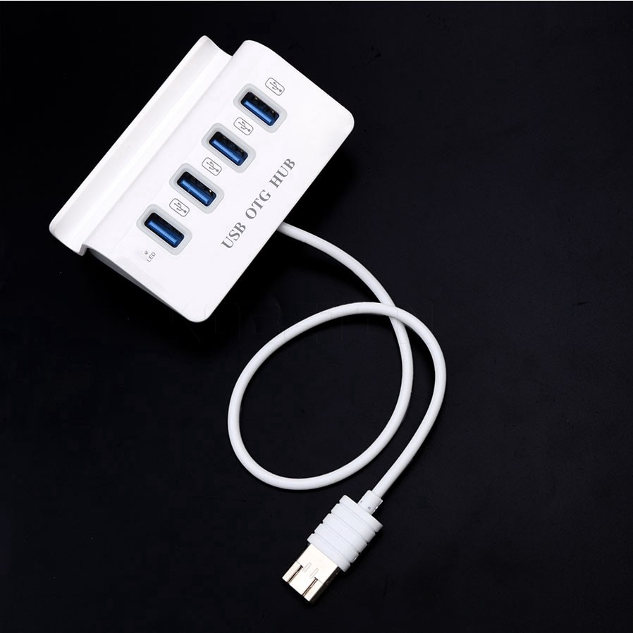 Bộ Chuyển Đổi 4 Cổng Usb Otg Hub Micro Usb3.0 Hub 480mbps Cho Windows