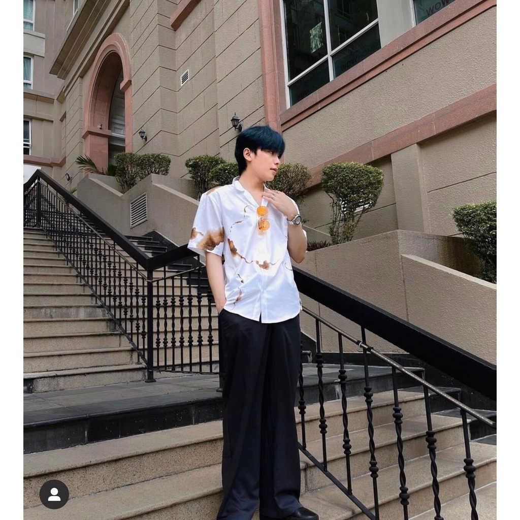 Áo Sơ Mi Ngắn Tay Nam/Nữ HỌA TIẾT FLAMEE | Sơ mi lụa CNK| Form Unisex 40-100kg