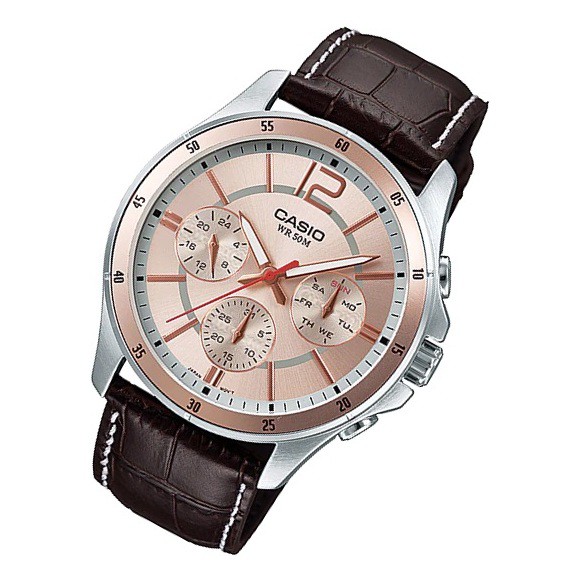 ĐỒNG HỒ NAM CASIO MTP 1374L - 9AVDF ( Dây nâu, mặt nâu )