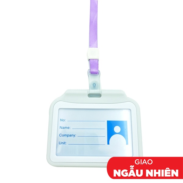 Bảng Tên Dây Lụa 2 Mặt Nhựa Cao Cấp Bảng Ngang - Màu Trắng (Màu Dây Giao Ngẫu Nhiên)