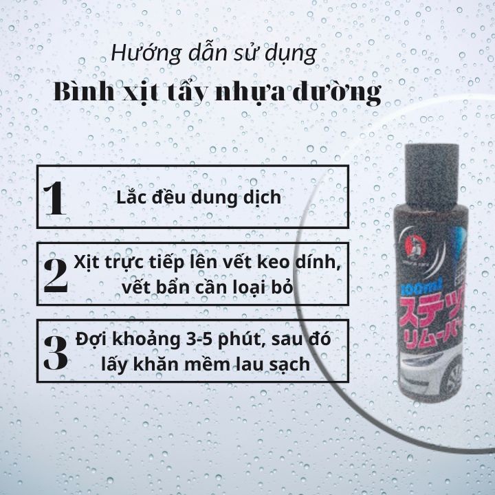 [CHÍNH HÃNG] Bình xịt tẩy nhựa đường,tẩy băng keo SAMURAI CARE-An toàn,làm sạch vết bẩn, phục hồi nguyên bản như ban đầu
