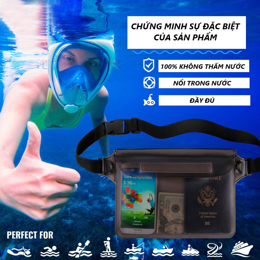 [GIÁ ƯU ĐÃI] Túi chống nước đeo hông tiện lợi - Chống ướt điện thoại - FREESHIP