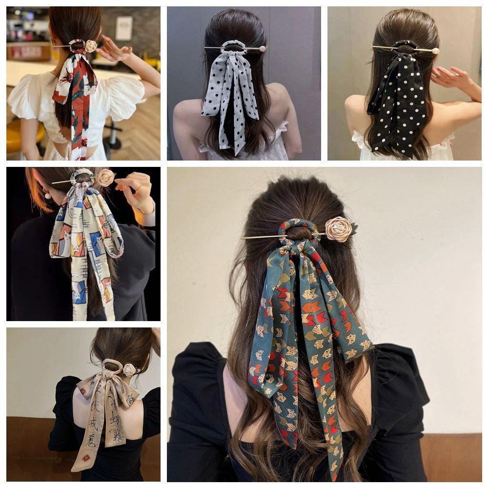 Kẹp Tóc Đuôi Ngựa Chất Liệu Lụa Cao Cấp Thời Trang Giá Đỡ