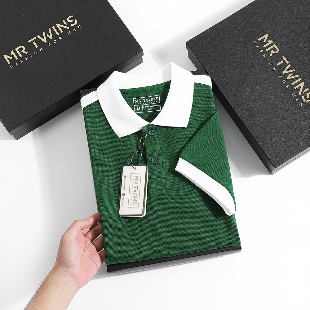 Áo Thun Polo Nam Phối Vai Vải Cotton Cá Mâp Xuất Xịn, Trẻ Trung, Thanh Lịch, Chuẩn Form Thương Hiệu MrTwins®