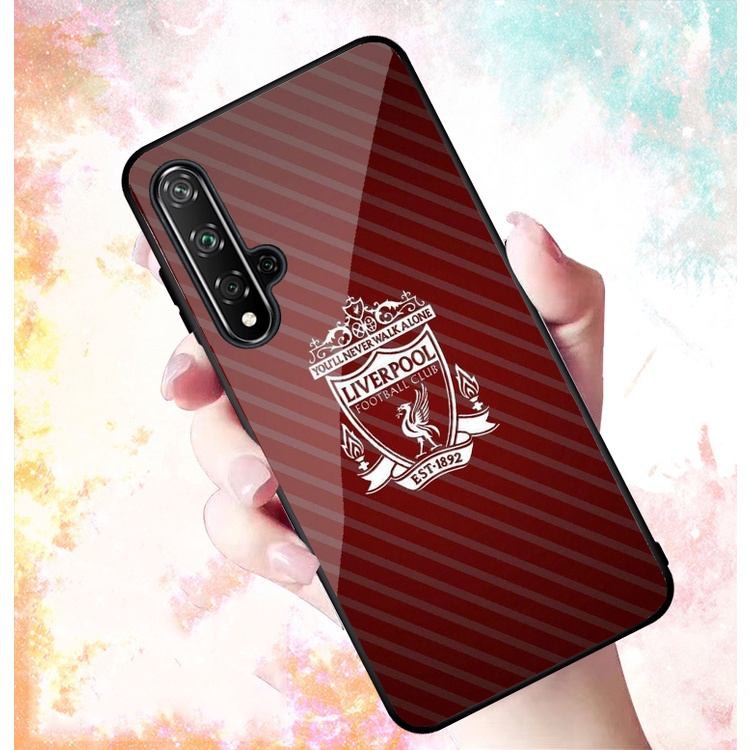 Ốp Lưng HUAWEI NOVA 5T mặt kính cường lực cao cấp In hình Câu Lạc Bộ Bóng Đá