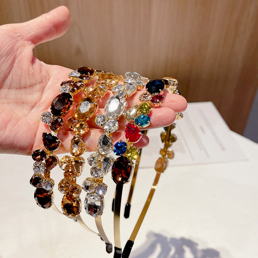 Băng Đô Hợp Kim Đính Đá Nhiều Màu Sắc Xinh Xắn Cho Nữ