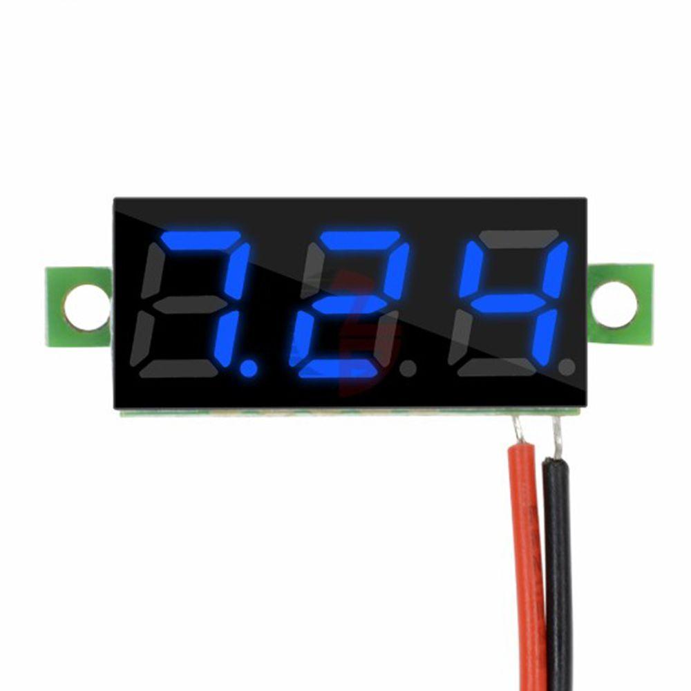 Vôn kế đo điện áp có đồng hồ đo màn hình LED 3 chỉ số kỹ thuật số và 2 dây Đầu DC 2.5-30V nhỏ gọn có nhiều màu
