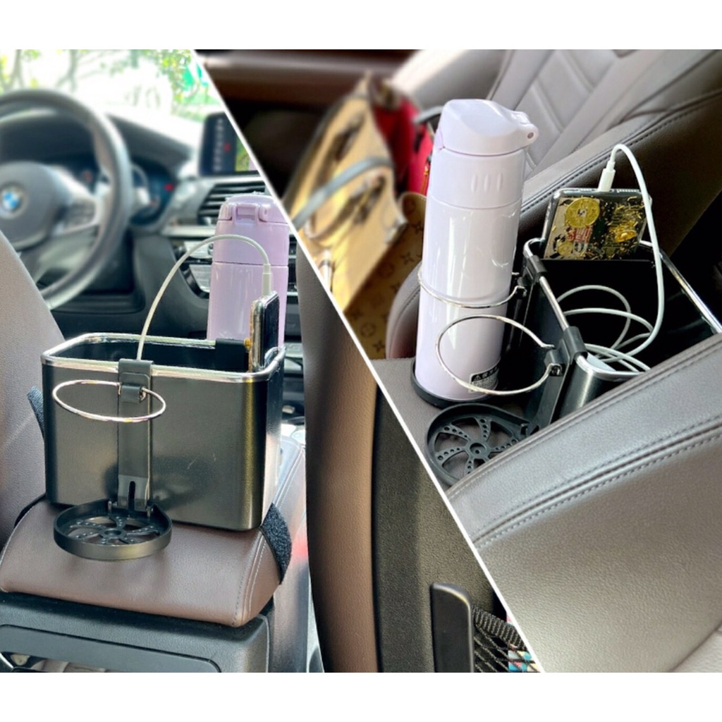 Khay hộp để đồ trên tỳ tay xe hơi , để đựng khăn giấy chai nước đồ ăn đồ dùng cá nhân tiện lợi